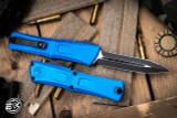 Microtech Combat Troodon Gen III OTF Automatic Knife Blue 3.8" Dagger Black Full Serrated 1142-3BL