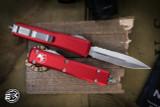 Microtech Ultratech OTF Automatic Knife Red 3.4" Dagger Satin Serrated 122-5RD